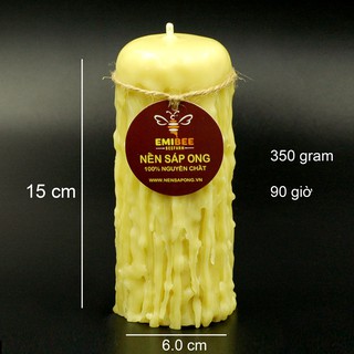 Nến Thơm Sáp Ong 90 giờ, thơm mật ong, làm sạch không khí, cải thiện hô hấp, giấc ngủ sâu, không độc tố.