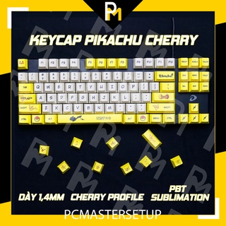 Keycap pbt pikachu cherry profile V2 140 phím, nút thay cho bàn phím cơ của pcmaster