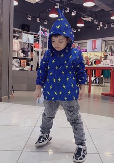 Áo Gió mũ khủng long 2 lớp Bé Trai