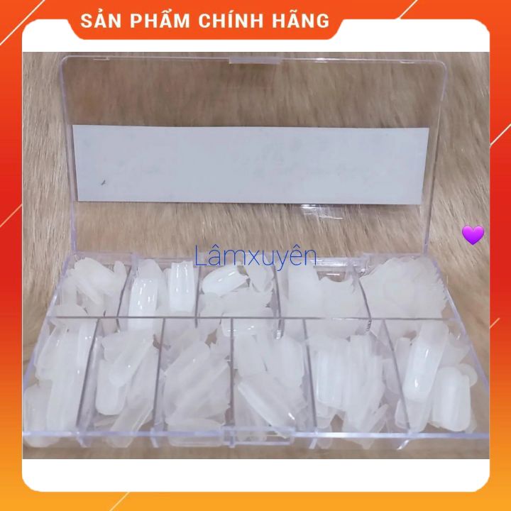 Hộp Móng úp HSM siêu mềm ( hàng chuẩn ) hộp 500 móng / đục- trong   độ bền cao, khả năng bám keo rất chắc