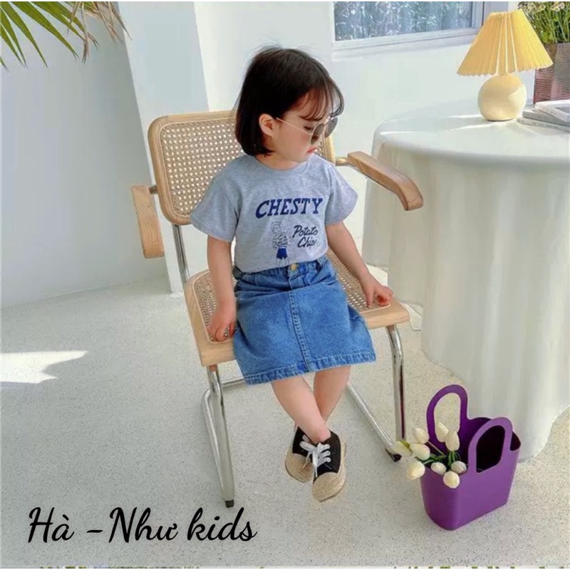 Xả Set áo chesty cv jean bé gái