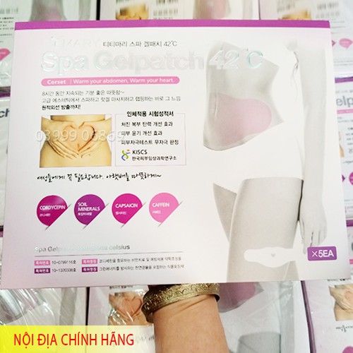 Miếng dán tan mỡ bụng Spa Gelpatch 42 độ C Hàn Quốc