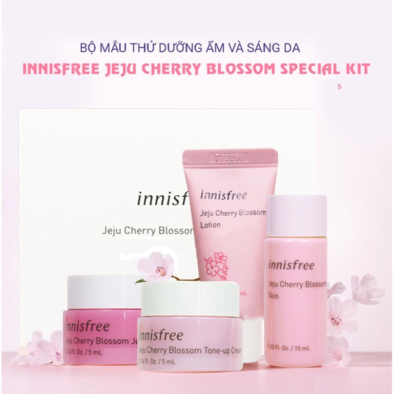 Bộ Dưỡng Trắng Da chiết xuất Từ Hoa Anh Đào Innisfree Jeju Cherry Blossom Kit - mini.