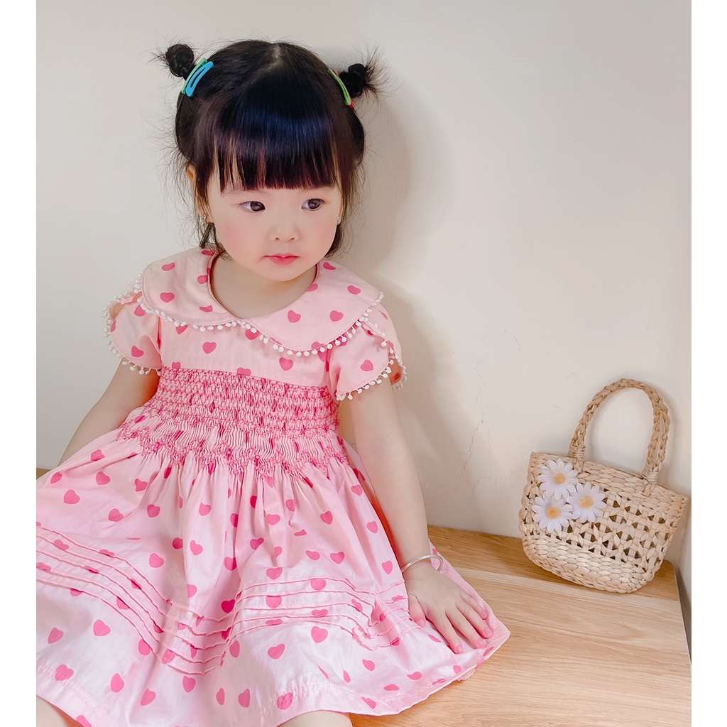 ĐẦM SMOCK TIM HỒNG