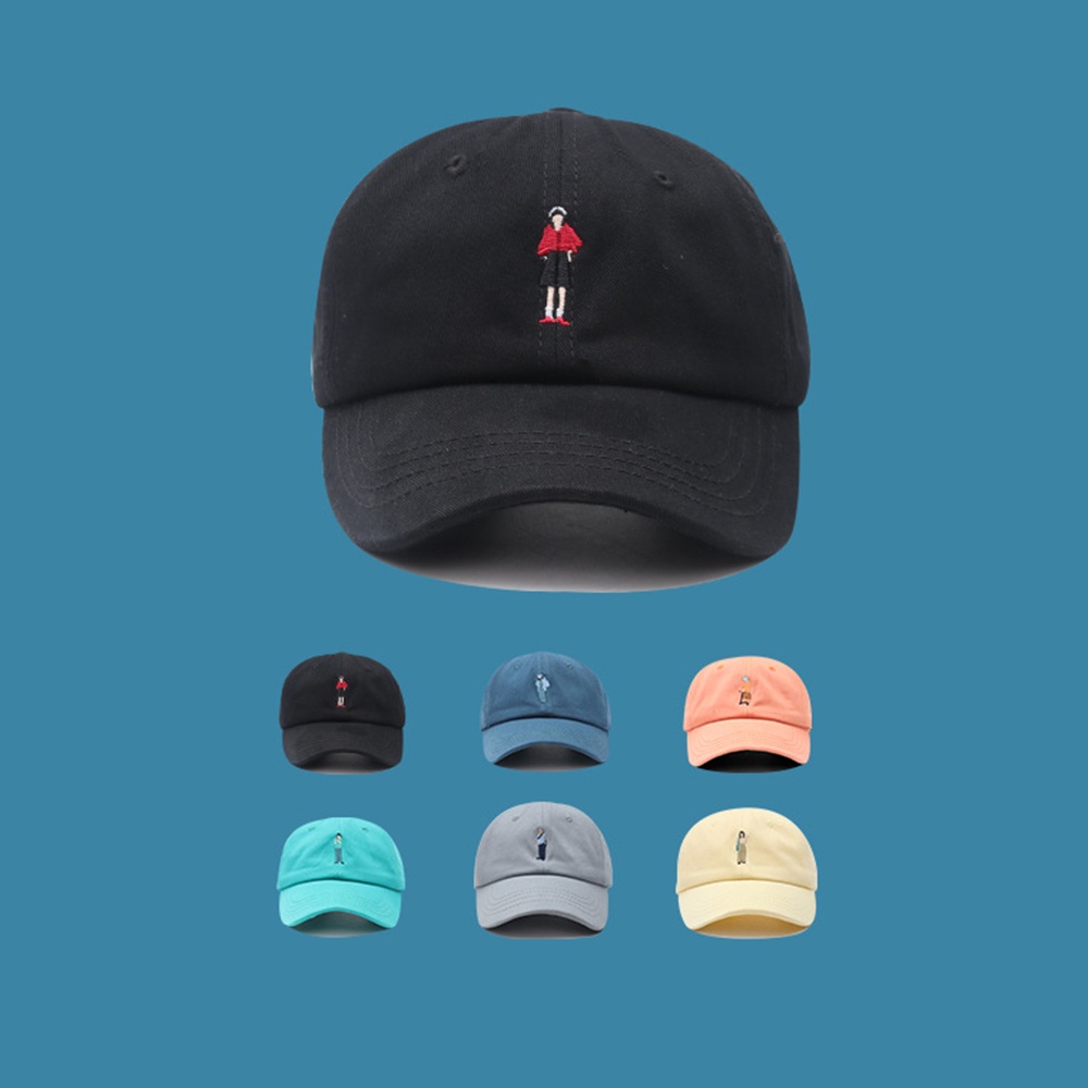 Mũ Lưỡi Trai Chống Nắng Thêu Họa Tiết Hoạt Hình 6 Màu Phong Cách Hàn Quốc