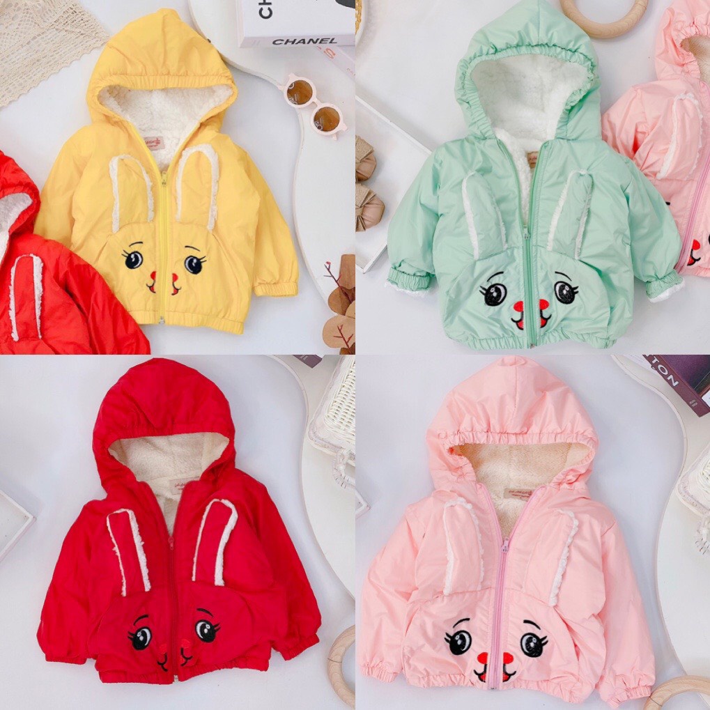 [Mã 11FASHIONSALE1 giảm 10k đơn 50k] Áo Gió Lót Lông Hình Thỏ Cho Bé Dày Dặn Siêu Ấm 8_25kg
