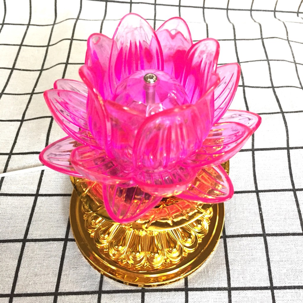 Đèn trang trí xoay hoa sen hồng SG