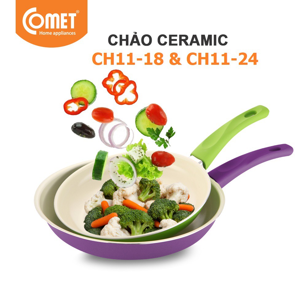 Combo 2 chảo chống dính Ceramic COMET - CH11-18&amp;24