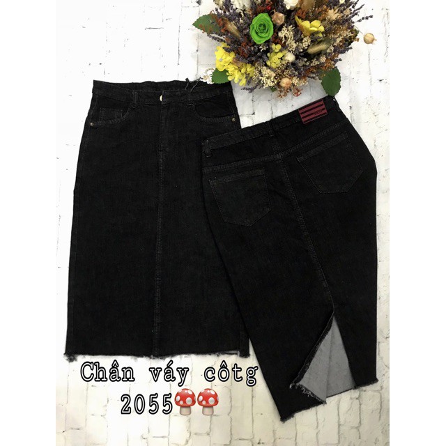 Nhập WAMS8 giảm 15%_ [CÒN ĐEN] Chân váy jean dài co dãn mạnh xẻ tà sau (ảnh thật) | BigBuy360 - bigbuy360.vn