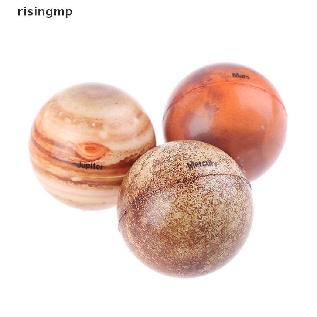Set 9 Quả Bóng Cao Su 6.3cm Hình Tám Hành Tinh Mặt Trời Mặt Trăng Ngôi Sao Giúp Giảm Căng Thẳng ♨Trên đó