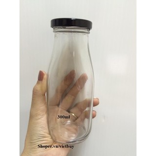 Chai thủy tinh nắp thiếc đen 300ml