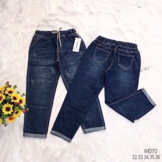 Quần baggy bigsize cạp chun gấp gấu