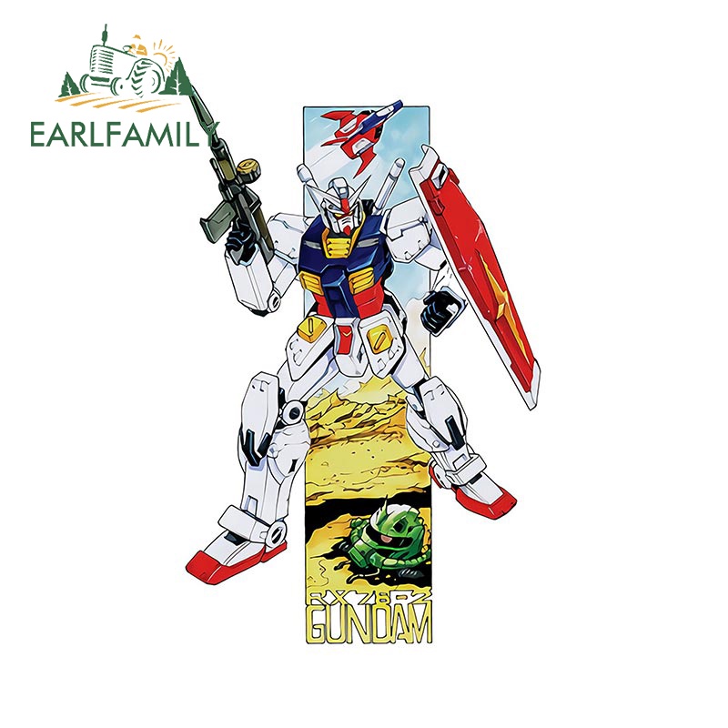Earlfamily 13cm GUNDAM RX Anime Creativite Xe Dán Chống Trầy Xước Vinyl Ốp Lưng Laptop Đề Can Đồ Họa Graffiti