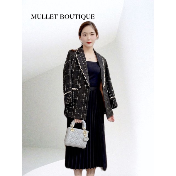 Áo 𝐁𝐥𝐚𝐜𝐤𝐜𝐚𝐭 Blazer dạ kẻ