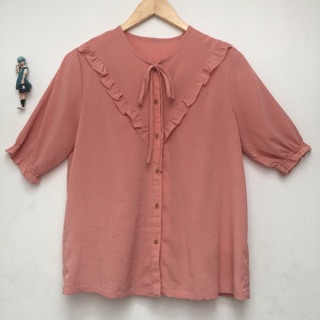 Sơ mi vintage Nhật cam đất Numéro Deux