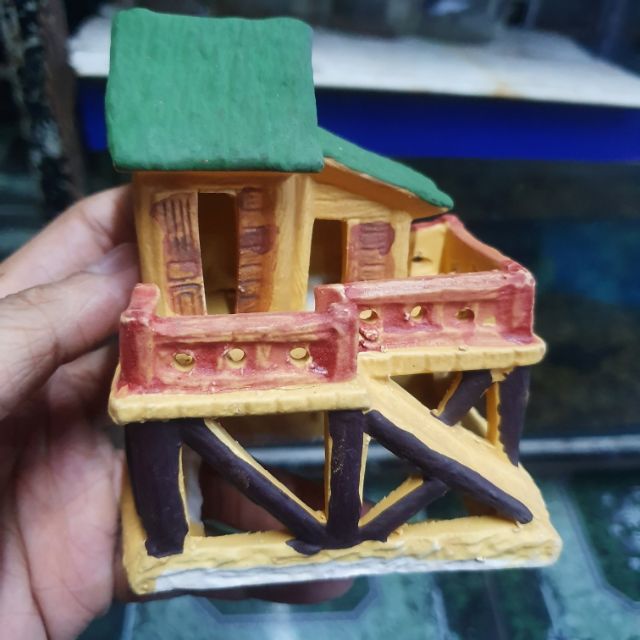 NHÀ SÀN TRANG TRÍ HỒ CÁ NON BỘ 8x9x7cm
