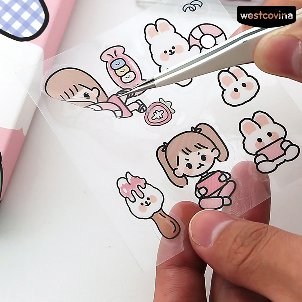 Bộ 100 miếng dán họa tiết nhân vật hoạt hình đáng yêu