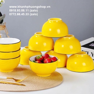 bộ 6 chén sứ vàng - chén sứ vàng
