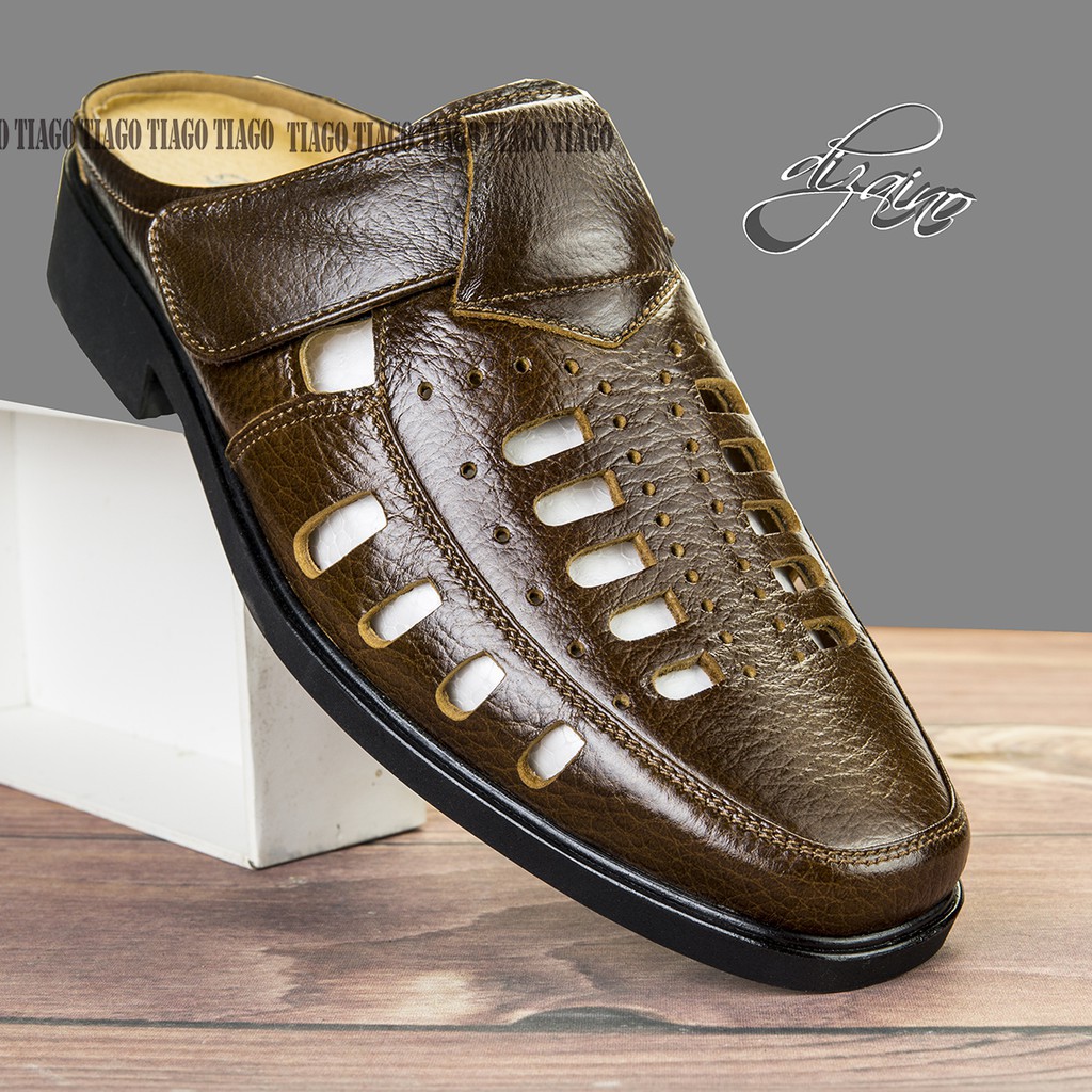 Sục nam da bò, đế cao su khâu