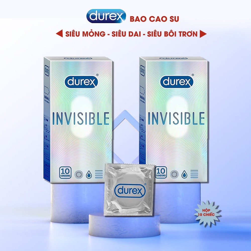 Mua 2 Hộp Bao Cao Su Durex Invisible Hộp 10c + Tặng Hộp 3c. Bcs Cực Mỏng - Cực Khoái, Chính Hãng 100%