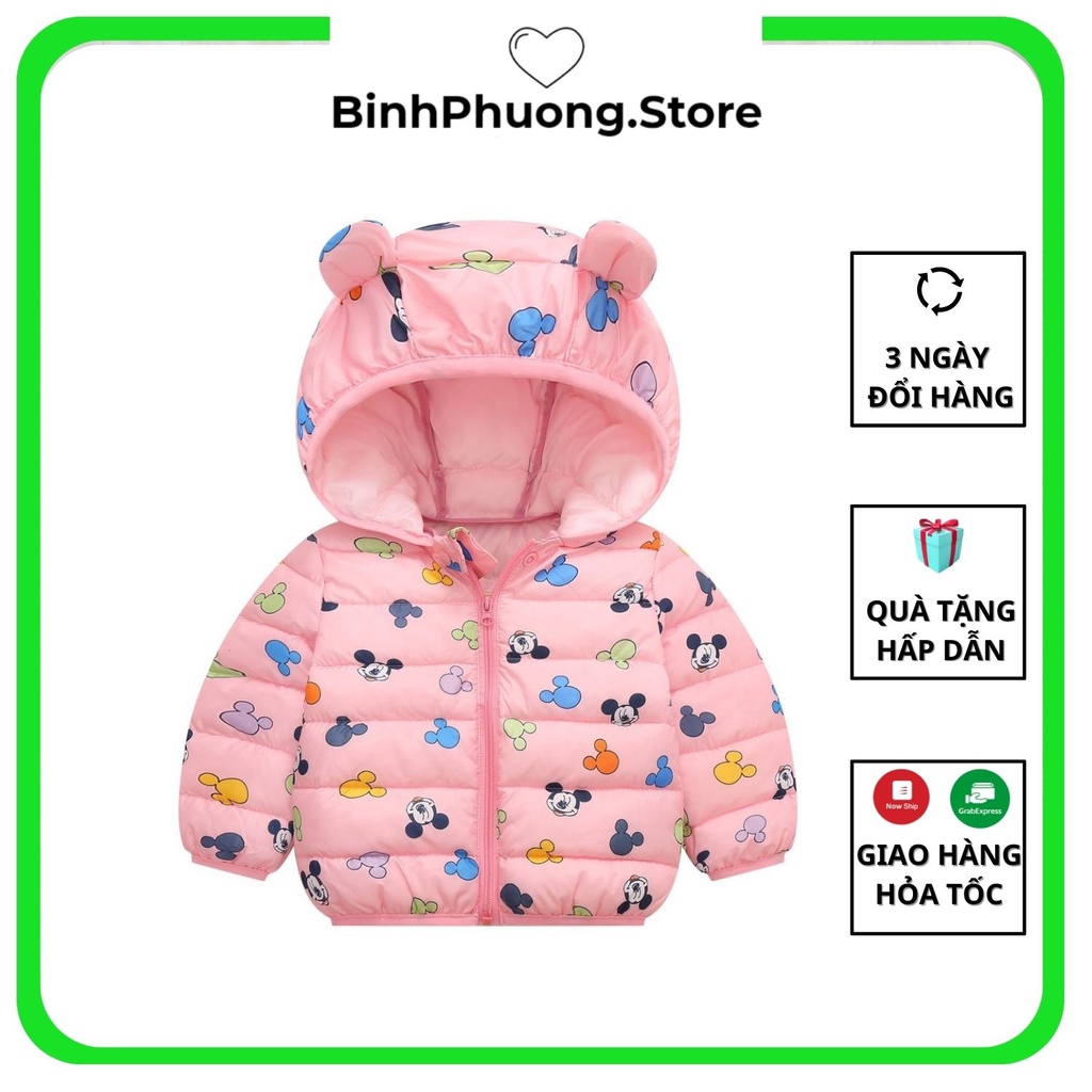 Áo Khoác Phao Cho Bé Trai Bé Gái Hàn Quốc 6 tháng 1 2 3 tuổi BinhPhuong.Store