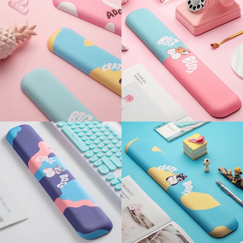 Miếng Kê Cổ Tay Bàn Phím Silicone Máy Tính Laptop Siêu Êm Chống Đau Mỏi Khi Chơi Game Dễ Thương