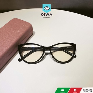 Gọng kính cận mắt mèo cho nữ Qiwa Eyewear 8013, Kính mắt mèo nữ cao cấp