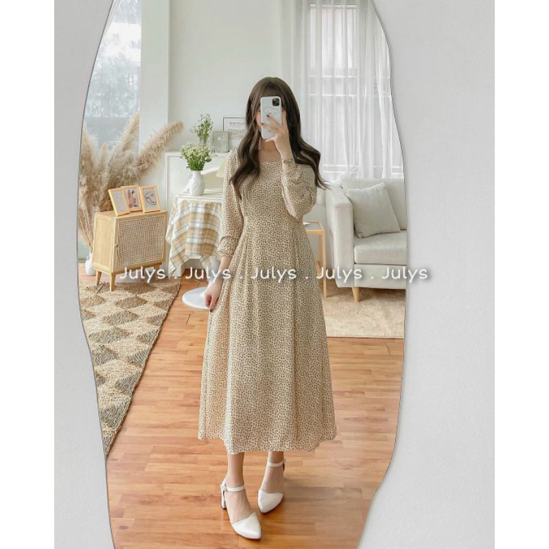 Váy đầm hoa nhí VINTAGE Hàn quốc hai lớp dày dặn