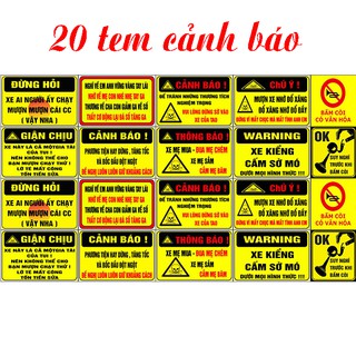 combo 20 tem logo cảnh báo