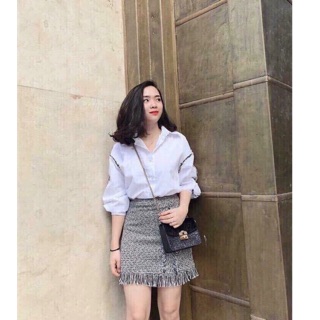 Chân váy dạ tua rua hot hit chuẩn vnxk. kèm video và ảnh thật
