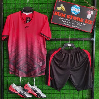 Shining Đỏ- Áo Đá Banh Không Logo CP Sport  Vải Thun Lạnh Cao Cấp