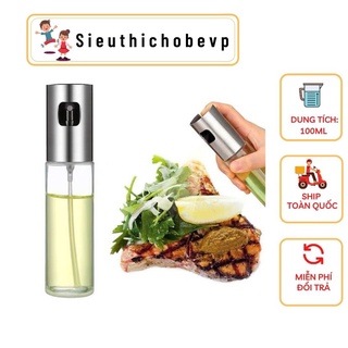 Bình xịt dầu ăn cầm tay, chai thủy tinh dung tích 100ml