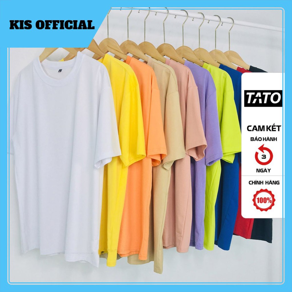 Áo Thun Trơn Tay Lỡ Nhiều Màu FreeSize Vải Cotton Giá Rẻ TATO OFFICIAL