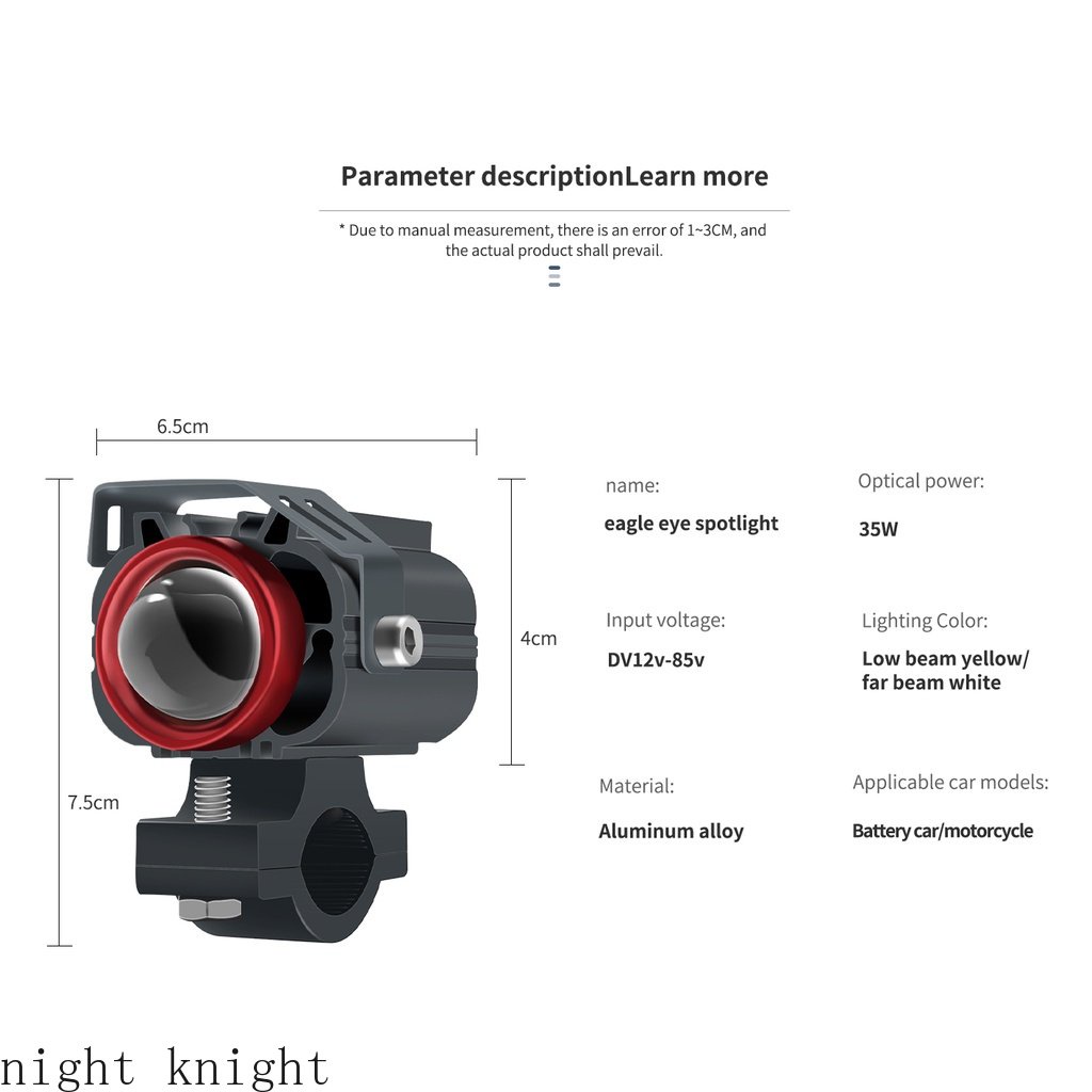 Đèn Pha LED Mini Ánh Sáng Trắng / Vàng Chất Lượng Cao Cho Xe Mô Tô