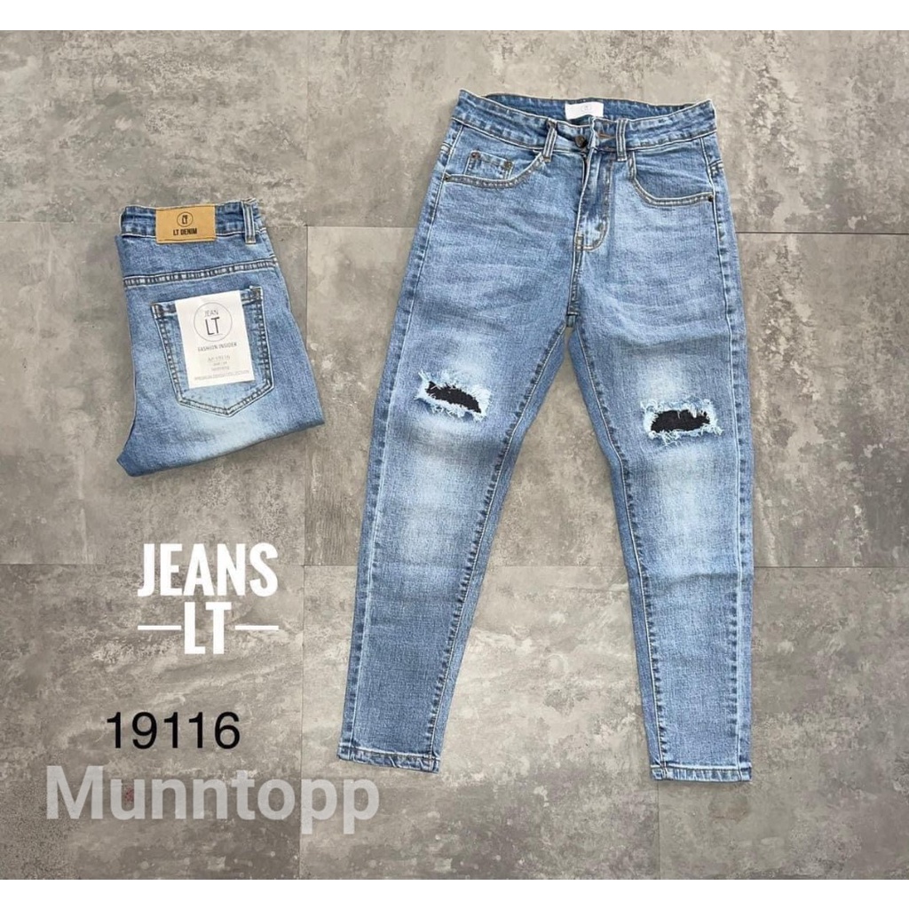 Quần jeans nam mẫu xanh sáng trẻ trung