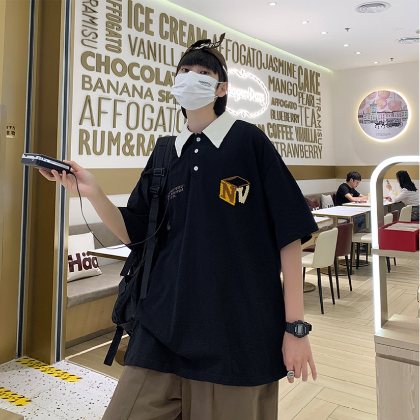 áo polo unisex thời trang áo thun nam có cổ bông tiếng Nhật áo phông nam from rộng  áo thun có cổ nữ phong cách Hàn Quốc áo thun thể thao nam