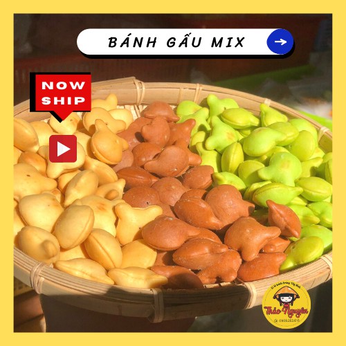 [Video Thật]Bánh Gấu Nhân Kem Sữa Mix 3 Vị SIÊU BỰ:Kem Truyền Thống, Chùm Ngây, Socola, Hủ Pet 500g