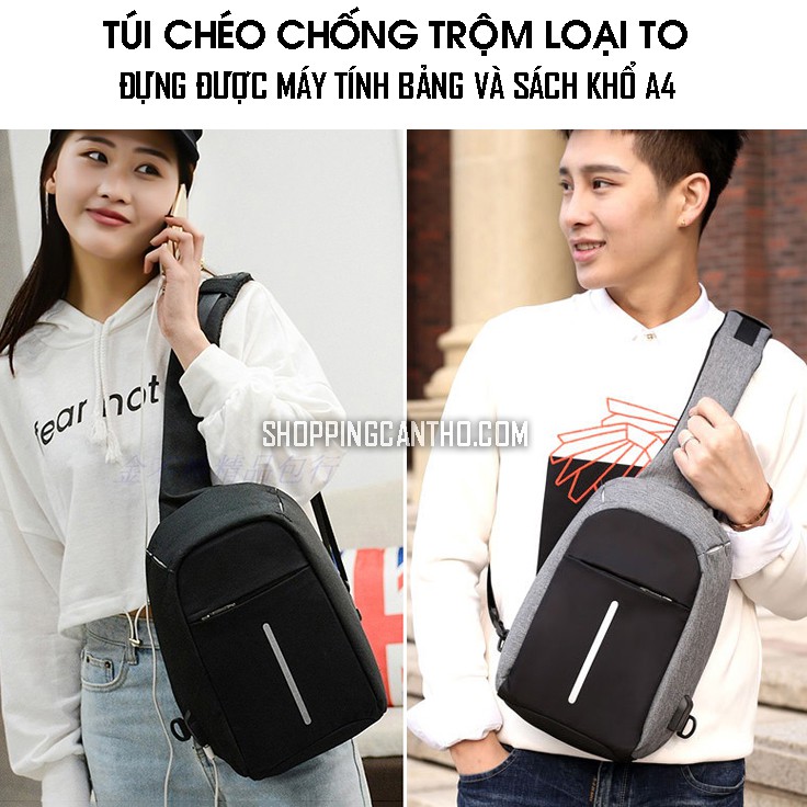 Túi đeo chéo chống trộm túi đeo chéo nam nữ balo đeo chéo đựng sách A4