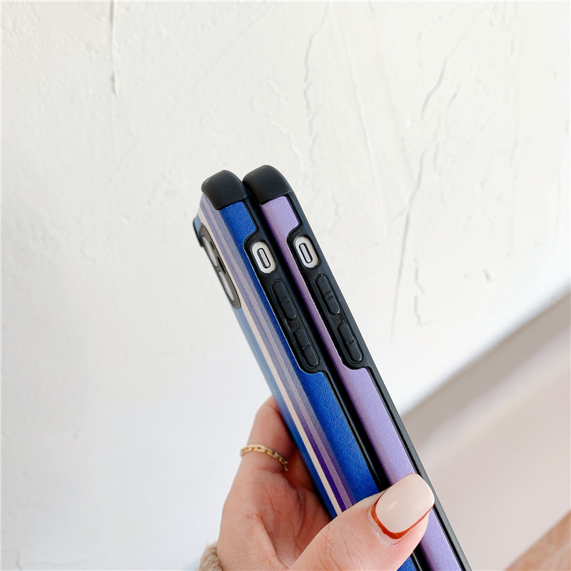 Lambskin Case for iPhone 12 11 Pro Max X XR Four Angle Anti Fall Case 6 7 8 6s Plus Rainbow Printing Casing | BigBuy360 - bigbuy360.vn
