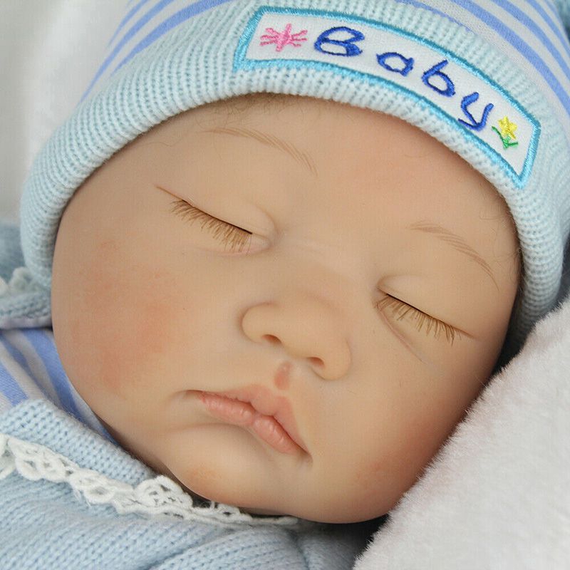 22 "Búp bê sơ sinh Baby Silicone thực tế Cậu bé sơ sinh + Quần áo
