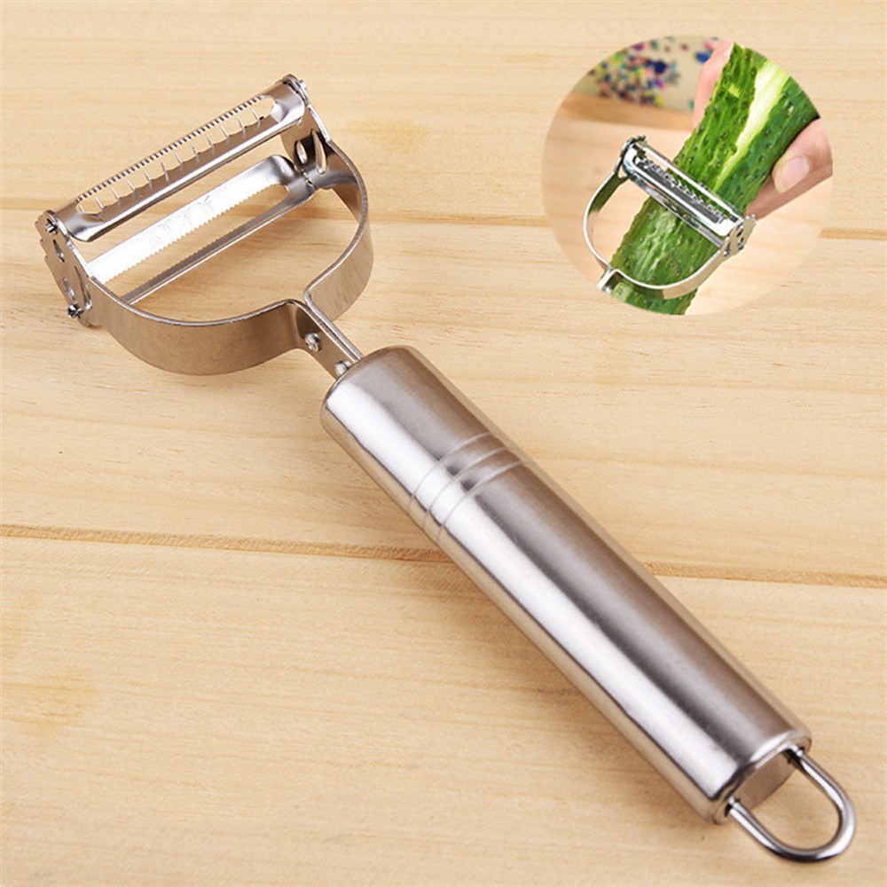 Nạo Củ Quả Bào Sợi Inox 2 Trong 1 Có Móc Treo