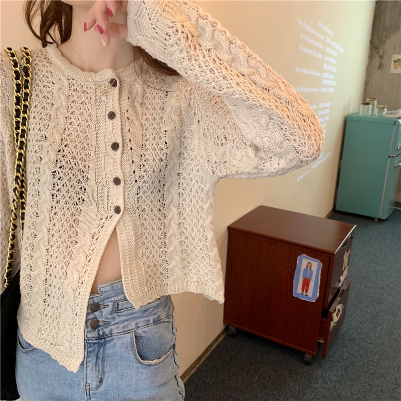 Áo khoác len cổ chữ V thiết kế không cân xứng thời trang cho nữ