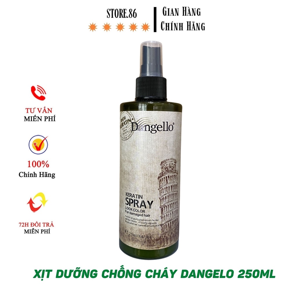 Xịt dưỡng tóc siêu mượt D'angello Keratin Spray chai 250ml hàng hiệu chính hãng