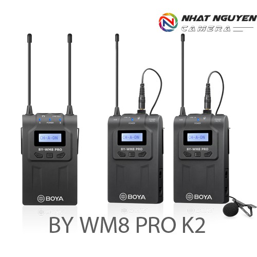 Micro không dây Boya WM8 PRO K2 / BY WM8 PRO K2 ( 2 phát 1 nhận) - Bảo hành 12 tháng