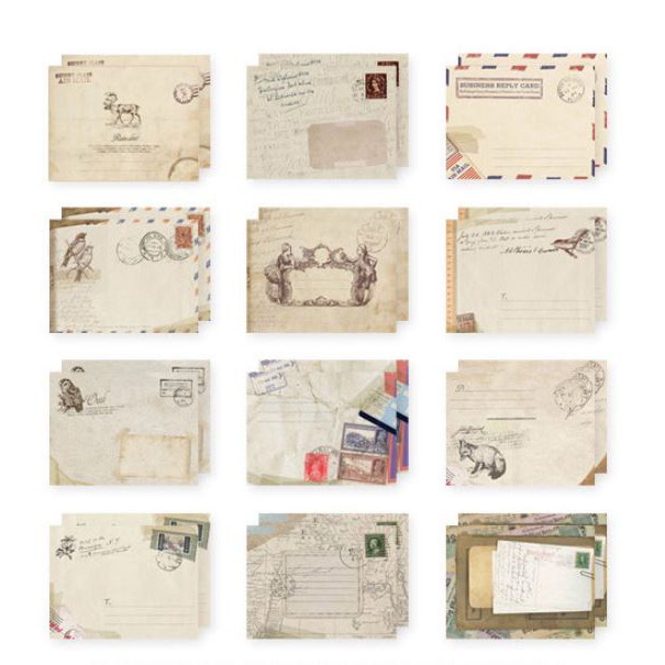 Set phong bì thư theo phong cách vintage