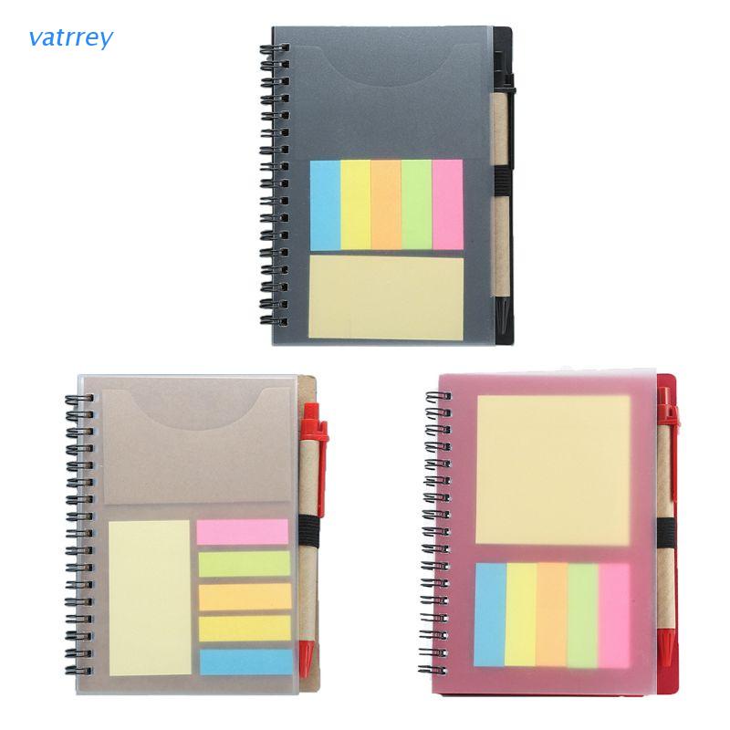 Bộ sổ tay dễ thương kèm giấy ghi chú tự dính dùng viết nhật ký với bút viết