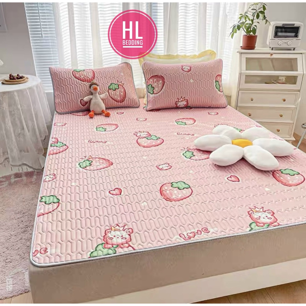 Chiếu điều hòa cao su non 5D HL Bedding vải lụa Tencel mát cao su non Latex mềm mịn đủ kích thước m6/m8/2m2