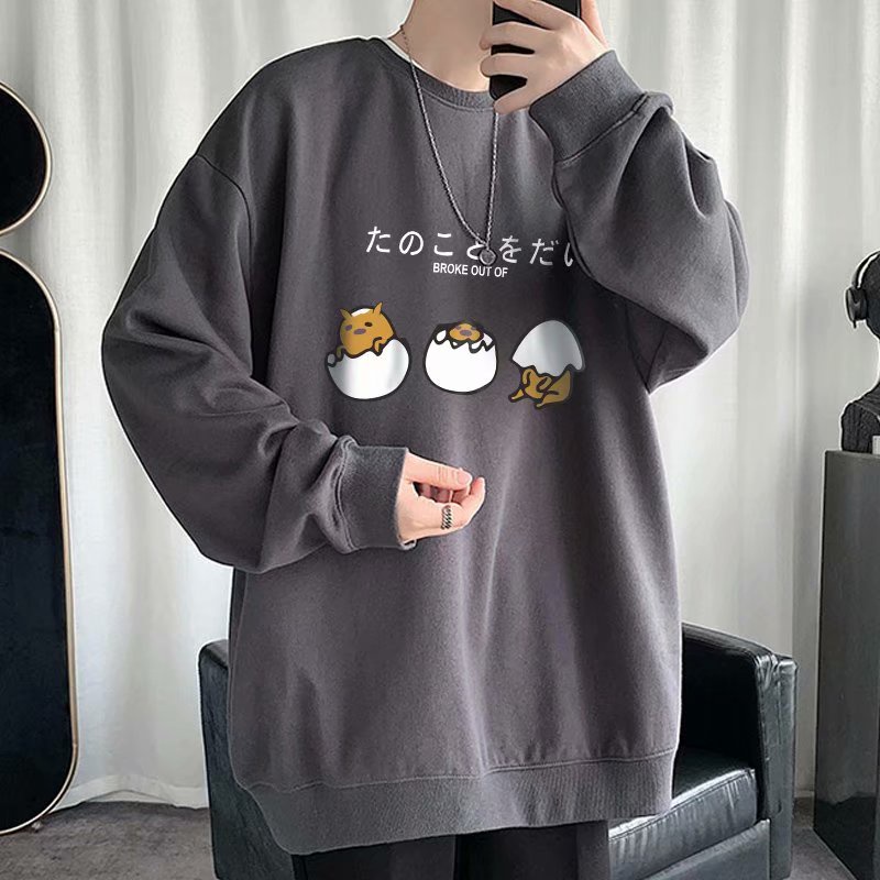 Áo Sweater Tay Dài Cổ Tròn Dáng Rộng In Họa Tiết Hoạt Hình Phong Cách Hip Hop Thời Trang Cho Nam Giới Size M-8XL