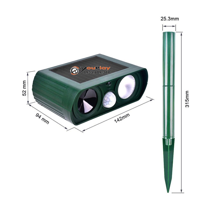 Máy đuổi chuột AMB A1 - Thiết bị đuổi chuột, đuổi mèo, đuổi chó, đuổi chim... bằng sóng siêu âm