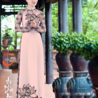 Vải áo dài hoa sen